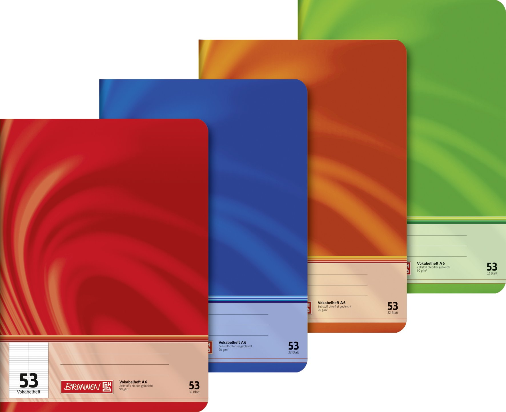 Brunnen 104647502 Vocabulary Book (A6, 32 Sheets, Ruled with Dividing line), 1 Piece.