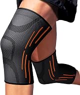Gemschest 2 Pack Knee Support - Knee Compression Sleeves Size L for Men Women