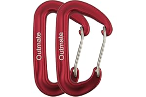Outmate 12kN Heavy-Duty Carabiner Clips - Durable, Lightweight Aluminum Alloy Carabiners for Hiking, Camping, Keychains, Dog Leashes, Hammocks & More
