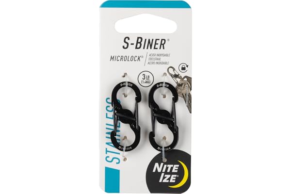 Nite Ize LSBM-01-2R3 S-Biner Micro Lock, Black, 2-Pack