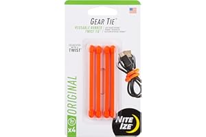 Nite Ize GT3-4PK-31 Original Gear Tie, 3" Bright Orange, 4 Pack, Made in The USA
