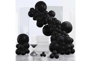 PartyWoo Black Balloons 140pcs Different Sizes of 18 12 10 5 Inch |…