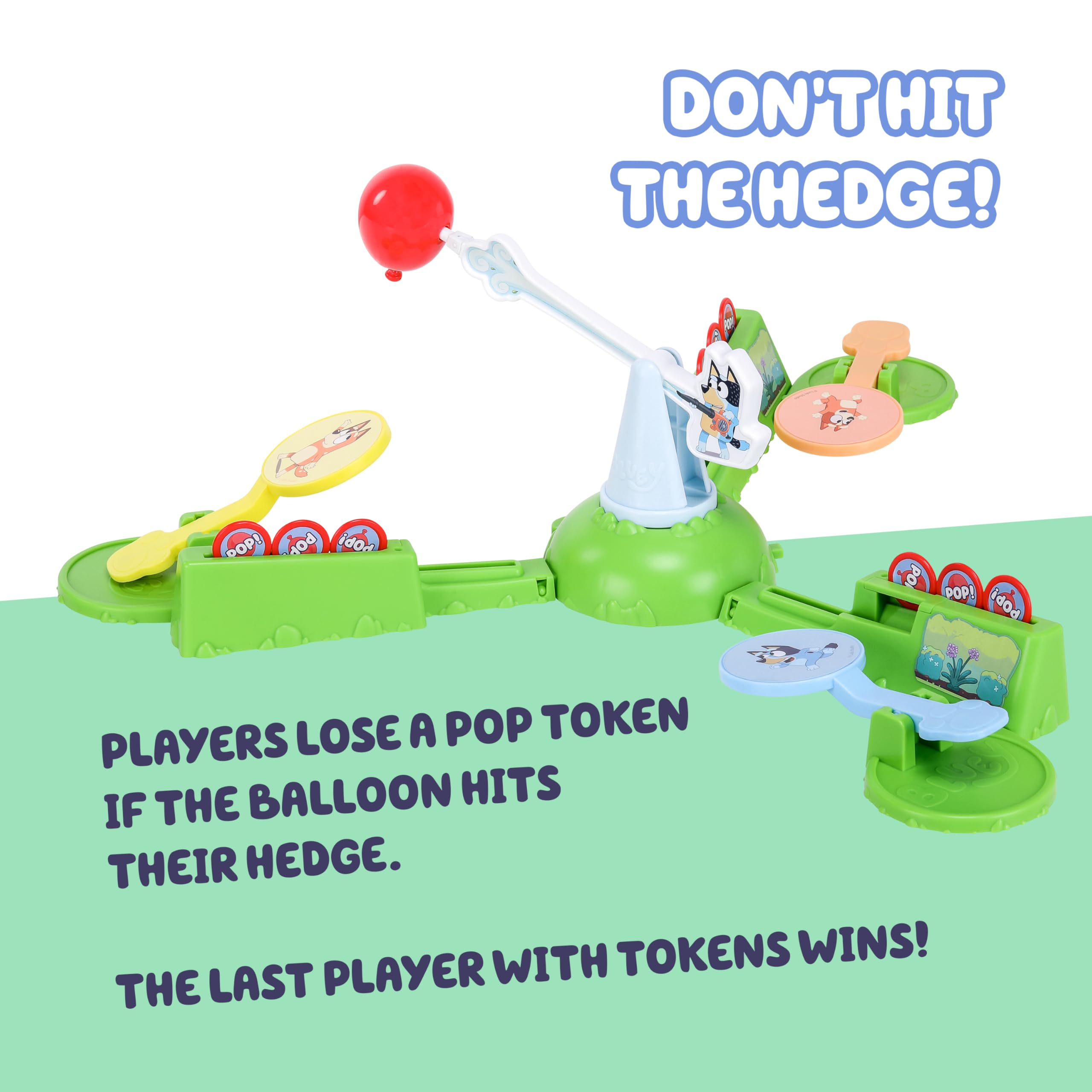 Bluey Keepy Uppy Game, Motorized Toddler Game with Bingo and Chilli Character Paddles, Games for 4+ Year Olds