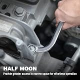 DURATECH 5pc Double Ring Spanner Set 8-22mm Metric 12-Point C-Type Obstruction view 5