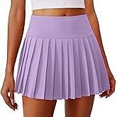 PINSPARK Pleated Tennis Skirts for Women High Waist Golf Skirt Lightweight Mini Athletic Skorts for Pickleball Workout