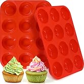 Silicone Muffin Pan for Baking 12 Cups, Egg Bites Silicone Mold 2 Pack | Nonstick Regular Size Silicone Cupcake Pan for Baking Mini Tartlet &amp; Egg Tarts Quiches Cornbread Breakfast Snacks Home Baker