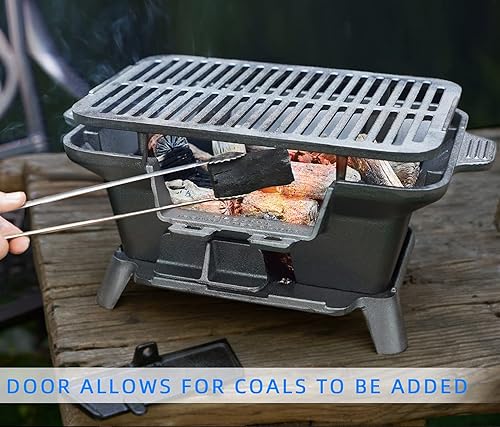 IronMaster CI-1608, Pre-Seasoned Cast Iron Hibachi Grill Small