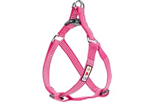 Pawtitas Reflective Step-in Dog Harness – Adjustable No-Pull Vest for Puppies to Seniors, Safe & Comfortable, XS Pink