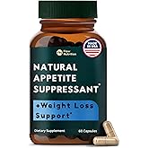 FLOWNUTRITION Natural Appetite Suppressant for Women & Men – Non-Stimulant Satiety Support & Holistic Daily Formula. Helps Control Hunger & Curb Cravings Naturally – 60 Veggie Capsules