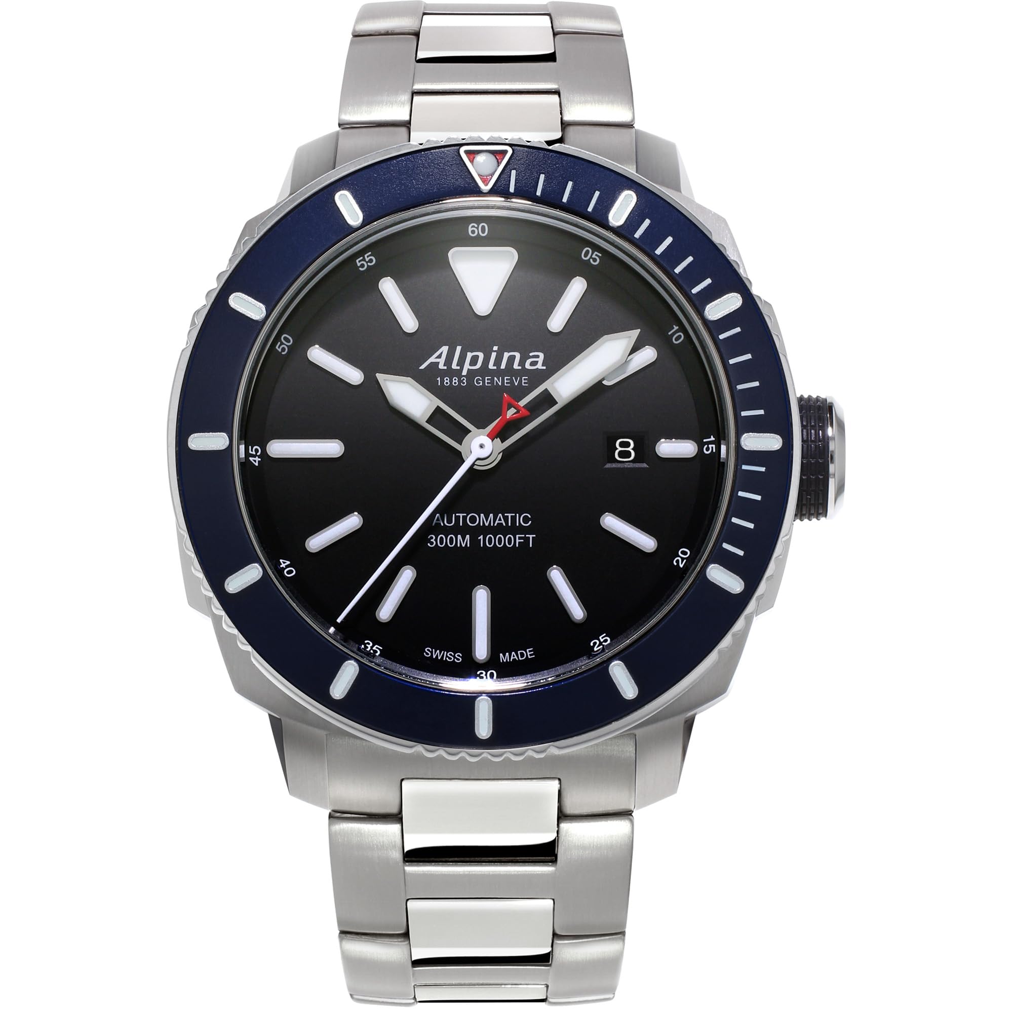Alpina AL-525LBN4V6B Seastrong Reloj analógico suizo automático plateado para hombre