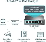 TP-Link TL-SF1005P 5 Port PoE Switch 67W 4 PoE+ Desktop Plug & Play view 6