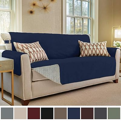 Gorilla Grip Original Slip Resistant Sofa Slipcover Protector, Seat Width Up to 70 Inch Suede-Like, Patent Pending, 2 Inch Straps, Hook, Couch Cover