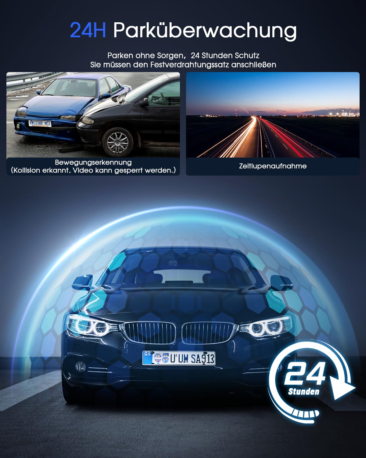 Avylet Dashcam Auto 2K, 1440P WiFi Dash Cam, Mini Vorne Autokamera Unterstützt externes GPS, 1.5" IPS-Bildschirm, APP, Super Nachtsicht, WDR, 24/7 Parküberwachung, Loop-Aufnahme, G-Sensor 6