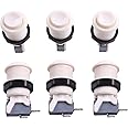 Easyget 6 Piece HAPP Type Standard Arcade Push Button with Microswitch for Mame/Jamma/Arcade Video Games - 30MM Arcade Buttons (White)