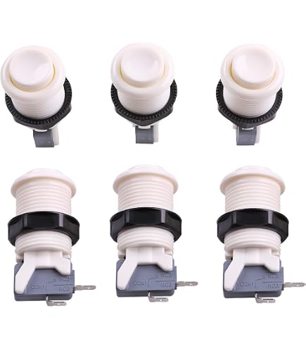 Arcade Buttons 6 Pcs Arcade Push Buttons Chrome Plating American Type ...