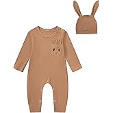 InBakjade Baby Boys Girls Easter Romper Newborn Rabbit Jumpsuit with Bunny Ears Hat
