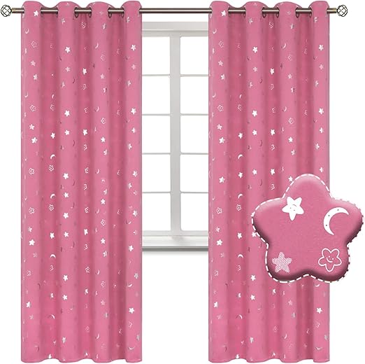 Amazon Com Bgment Moon And Stars Blackout Curtains For Girls