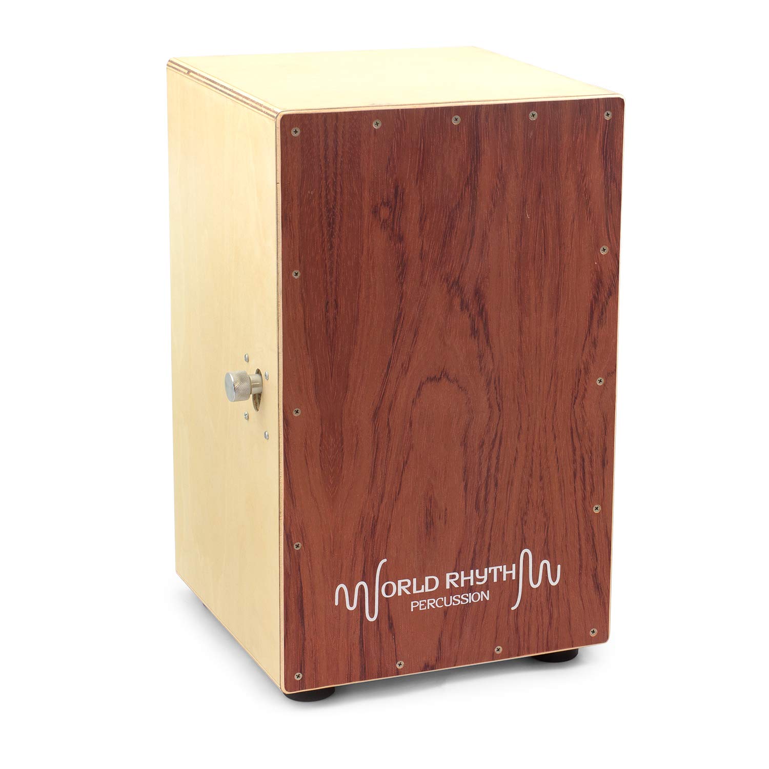 World Rhythm Brown Cajon Drum with Adjustable Snare