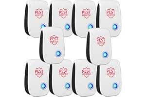 PESTMENTOR Pest Repeller Ultrasonic & Pest Repellent 10 Pack Ultrasonic Mice Repellent for Insect, Roaches, Spiders, Bugs, Mosquitoes, Pest Control for House Garage RV Hotel Mouse Repellent Pest Control Device