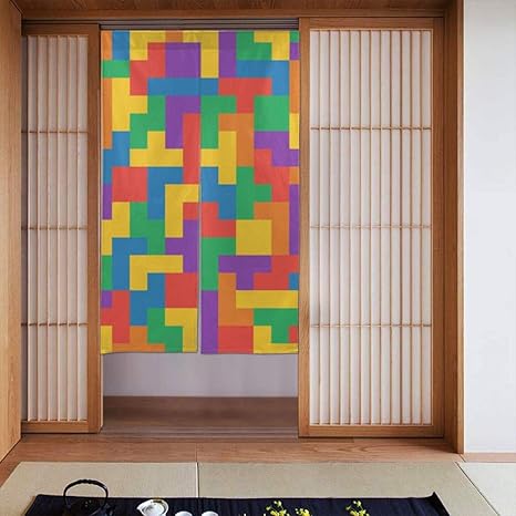 Amazon のれん カーテン 線なしのシームレスなフラットui色パターンベクトルイラスト 柔らかい おしゃれ 玄関 キッチン リビング 台所 飲食店 出入り口 開店祝い 新築祝い 仕切り 遮光 暖簾 カーテン 幅86丈143cm のれん オンライン通販