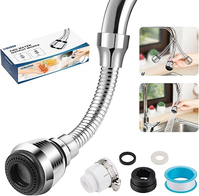 Leikedun Tap Spray Head Universal 360 Rotatable Aerator ABS Polished Chrome