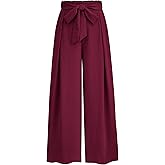 PRETTYGARDEN Women's Wide Leg Work Pants Business Casual High Waisted Loose Palazzo Trouser Summer Clothes
