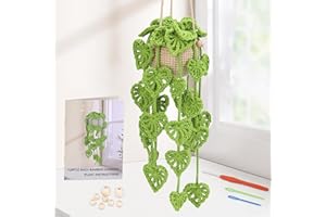 Kogyxe Beginners Crochet Kit, Amigurumi Crochet Starter Kits w Step-by-Step Video Tutorials, Hanging Potted Plants Knitting Starter Pack for Beginners Decoration, Plants Family (40%+ Yarn)