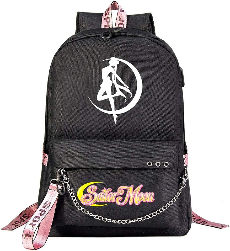 Gumstyle Sailor Moon Anime 15.6" Laptop Backpack with Chain Schoolbag for Grils