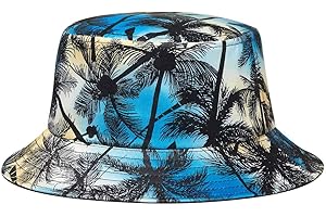 Quanhaigou Unisex Sun Hats, Fashion Beach Bucket Hat for Men Women,Summer Outdoor Boonie Cap Breathable Packable
