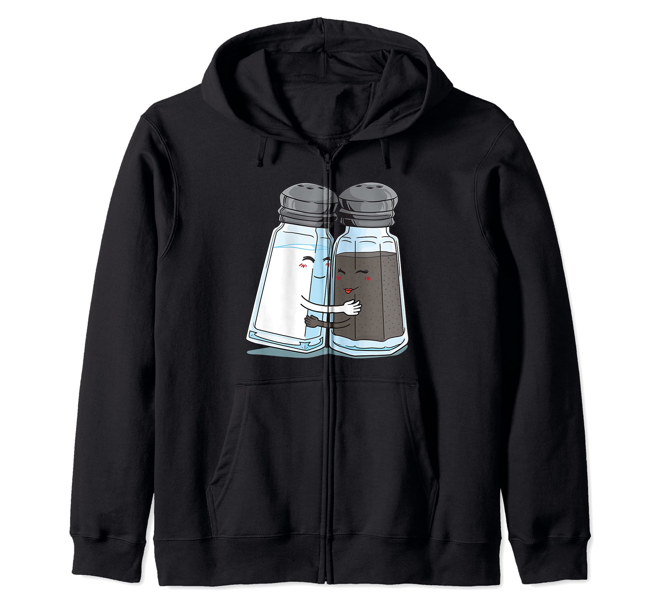 Cute Salt Pepper Shaker Hugs Funny Zip Hoodie