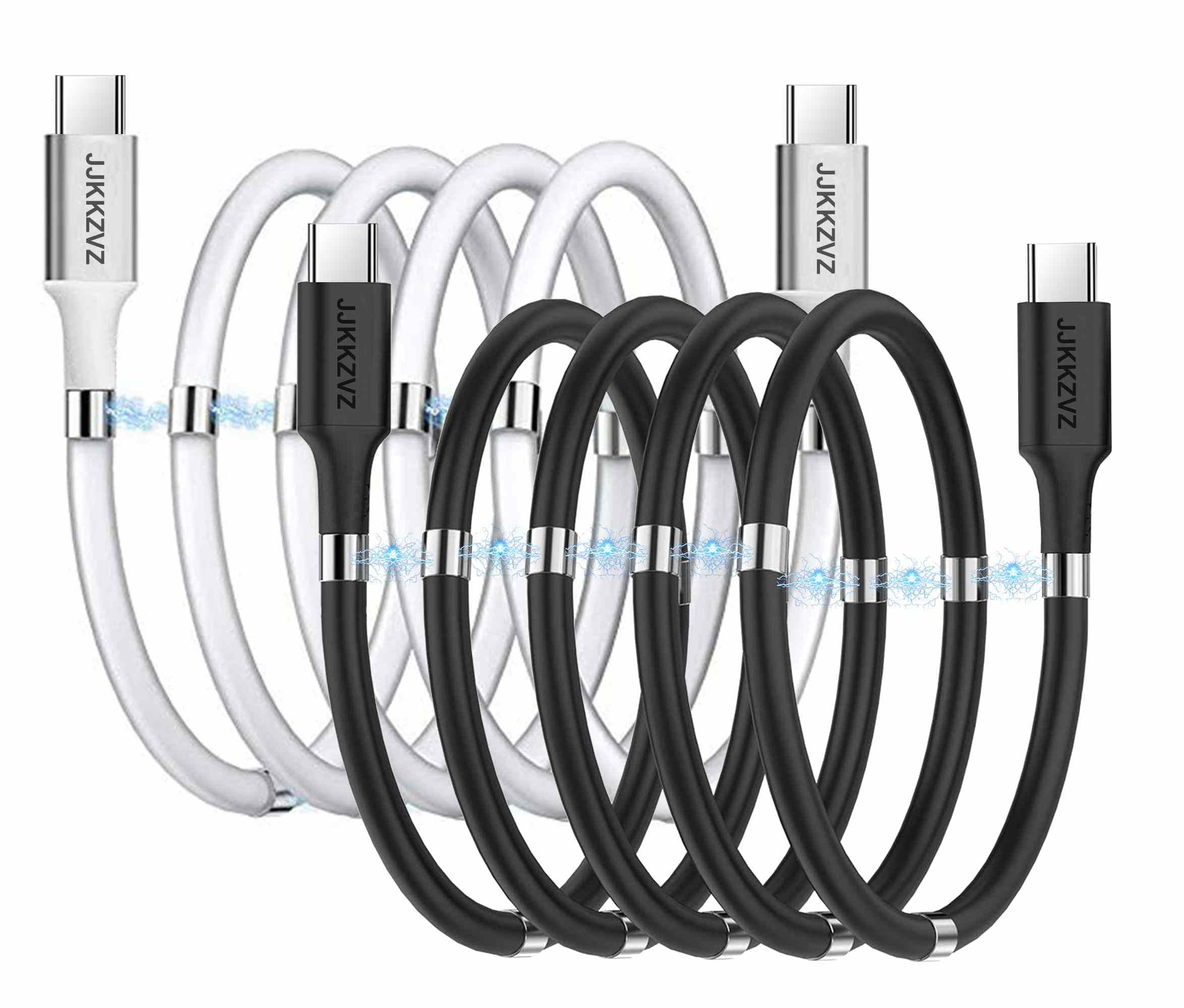 Photo 1 of JJKKZVZ 2Pack Upgraded Magnetic USB C to USB C Fast Charging Cable (3ft 60W), Magnetic Charging Cable, USB 2.0 Type C Charging Data Transfer Cable with Soft Protective Tube for All USB C Devices