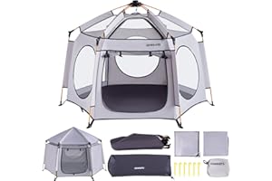 Asweets 4 in 1 Pop Up Playpen Indoor and Outdoor Portable, Lightweight Baby Playpen with Travel Bag,Baby Beach Tent and Play Toddler Play Yard Canopy