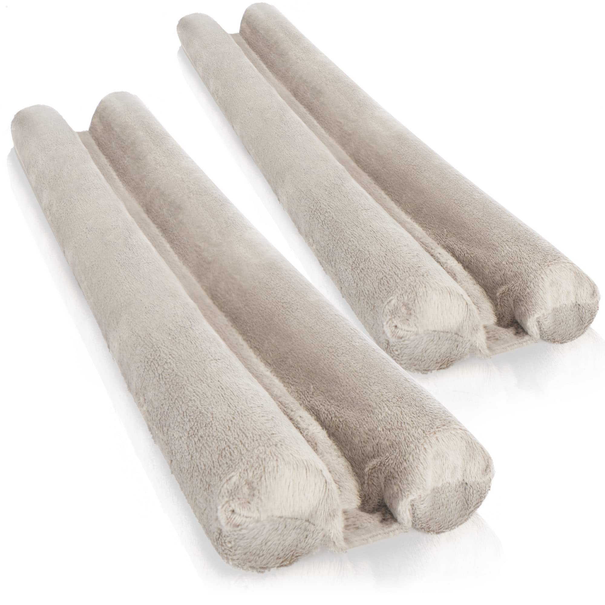 COM-FOUR® 2x draft stopper for the door - microfibre door bottom seal - draft stopper with double seal - protection against drafts and noise (02 pieces - taupe)