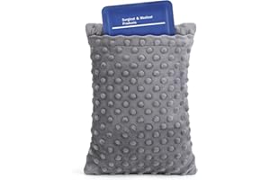 okmaba Hysterectomy Recovery Pillow with Hot/Cold Pack Pocket - Abdominal Surgery Recovery Pillow for Women, C-Section & Tummy Tuck Must Haves, Post Op Support Cushion (Grey)