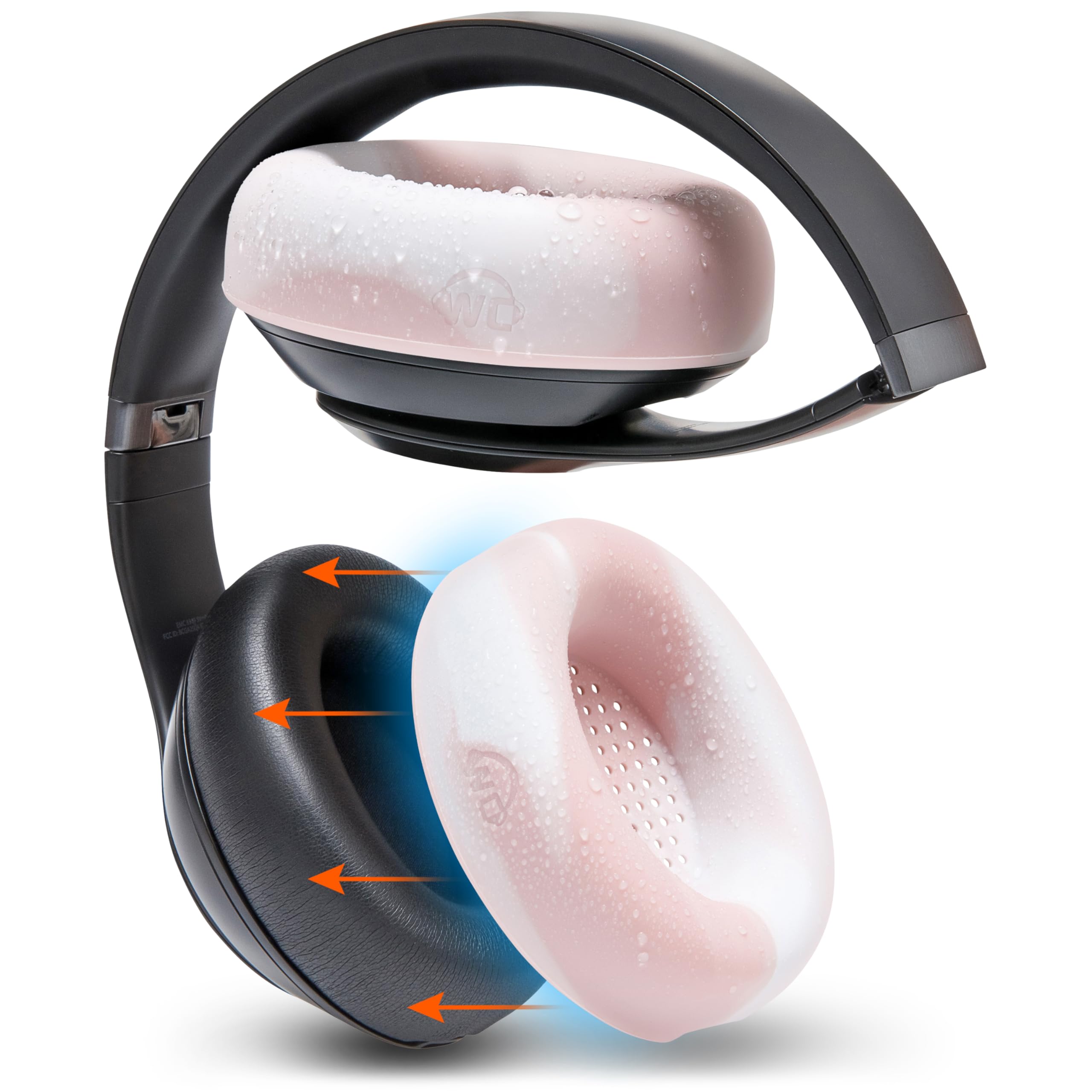 WC SweatZ Studio Pro - Patented Protective Silicone Earpad Covers for Beats Studio Pro Made by Wicked Cushions | Sweatproof & Easily Washable | Pink Marble