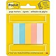 Post-it Page Markers, 1/2 in X 1-3/4 in, Assorted Bright Colors, 100 Sheets/Pad, 5 Pads/Pack (670-5AF2)