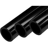 FORMUFIT PVC Pipe, 1-1/4" Size, (1.660" Actual OD) Sch 40 Furniture Grade, Black (40"L x 3-Pack) DIY Structural for Greenhouse, Garden, Dog Agility and Maker Projects - P114FGP-BK-40x3