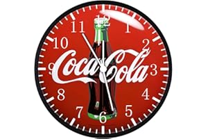 Frameless 12 Inches Cola Wall Clock Large Clear Glass Face Silent Non-Ticking Nice for Gift or Décor G157