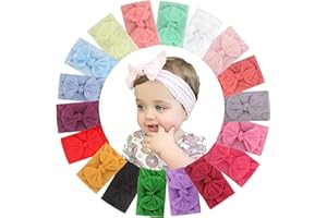 UYTWQS 18 PCS Baby Nylon Headbands Hairbands Hair Bow Elastics for Baby Girls Newborn Infant Toddlers Kids