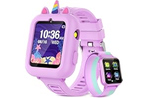 SEDZOFAN Smart Watch for Kids Girls Gift Age 3-12 with 39 Games Alarm Clock Camera Video Music Player Pedometer Flashlight 12/24 hr HD Touch Screen Kids Smart Watch Birthday Toys for 4 5 6 7 8 9 10 Year Olds