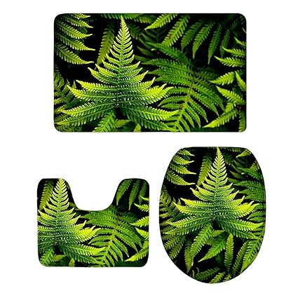 Homyl Multifunktion Baum Stil Boden matten Bad Toiletten Badezimmer Matte Sofa Esstisch Matte für Haus Deko (3 pcs) - Farn