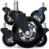The Original Rollerblade Office Chair Wheels (As Seen On PBS) - Incredibly Smooth & Quiet Rolling Casters - Safe for Hardwood