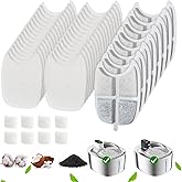 WILKIEE 8 Pack Filters Replacement Filter for FS10 Plus Cat Fountain, 6 Layer Filter, Pet Drinking Fountain for 138 fl oz/4.1L FS10 Plus (White, 8 Filters + 32 Sponges & 8 Pump Filters)