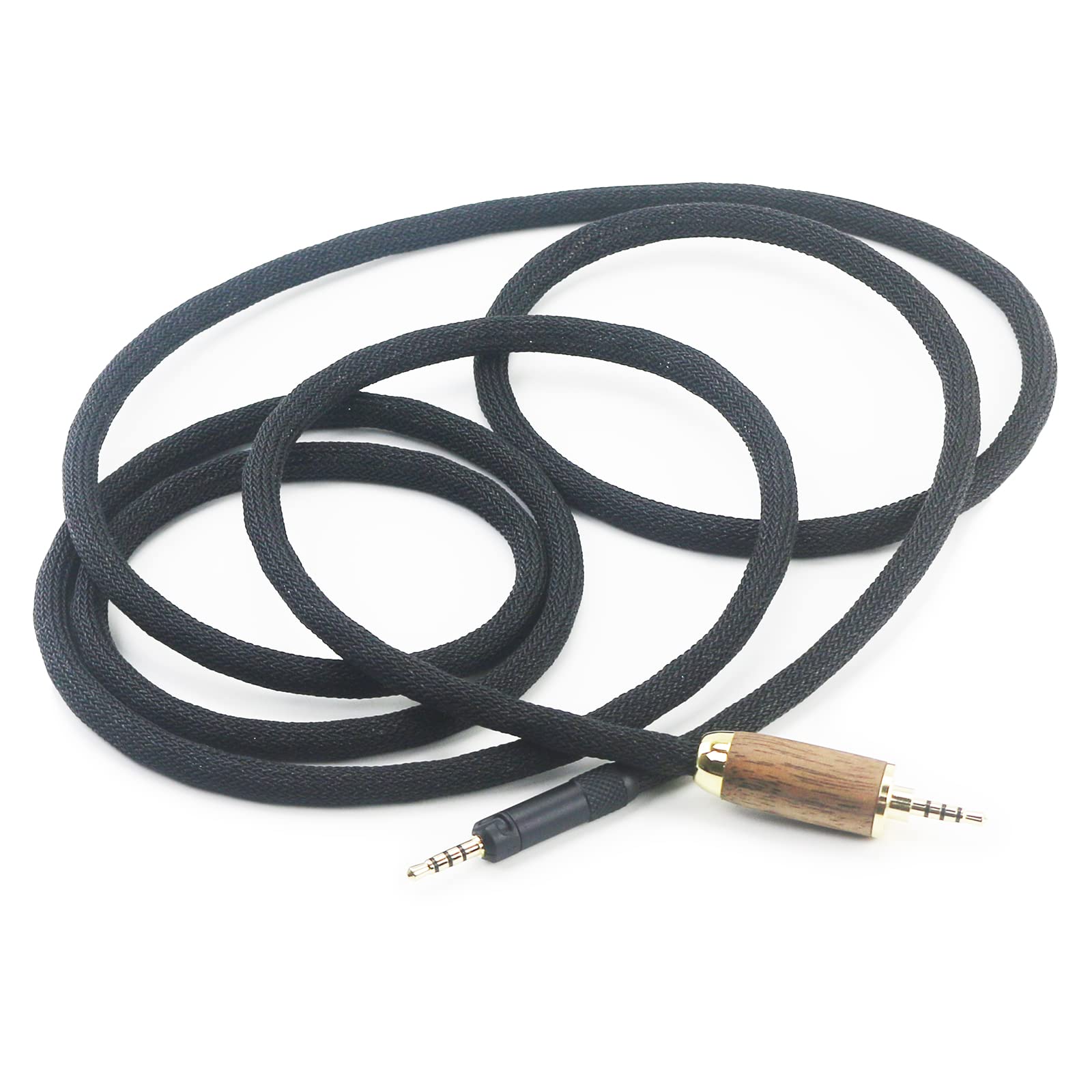 HansnBy 2.5mm Trrs Balanced Male 6N OCC Copper Silver Plated Cord 2.5mm Balanced Cable Compatible with Sennheiser HD598 HD598 SE, HD560s HD598 Cs, HD598 SR, HD599 Headphone Walnut Wood Shell