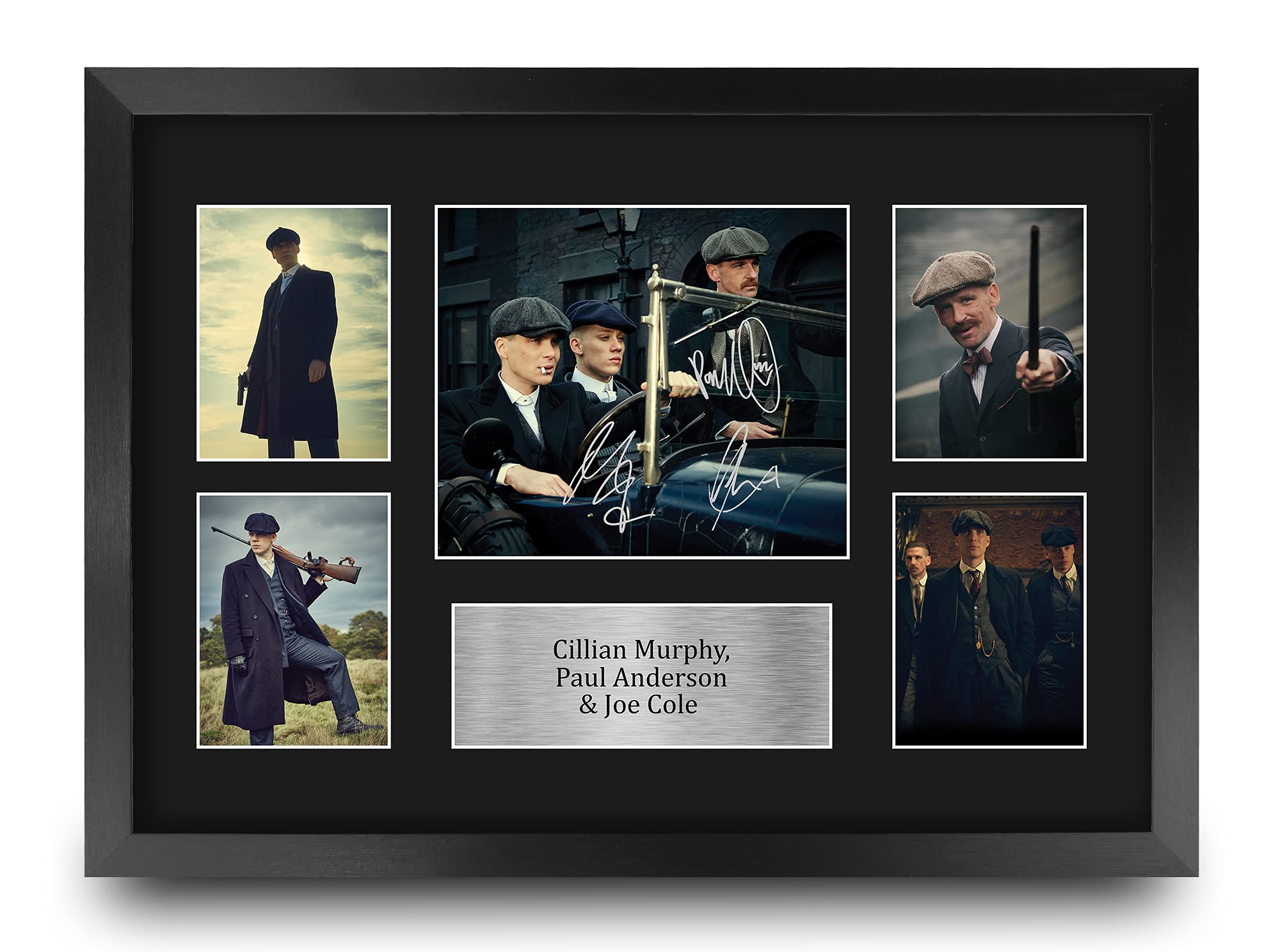 HWC Trading FR A3 Cillian Murphy Paul Anderson & Joe Cole Peaky Blinders Tommy, Arthur & John Gifts Printed Signed Autograph Picture for TV Show Fans - A3 Framed