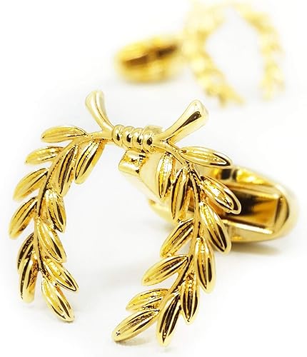 Amazon Mfys Jewelry ファッション メンズ アクセサリー ゴールド 麦の穂 カフス カフスボタン カフリンクス 専用収納ケース付き カフス 通販