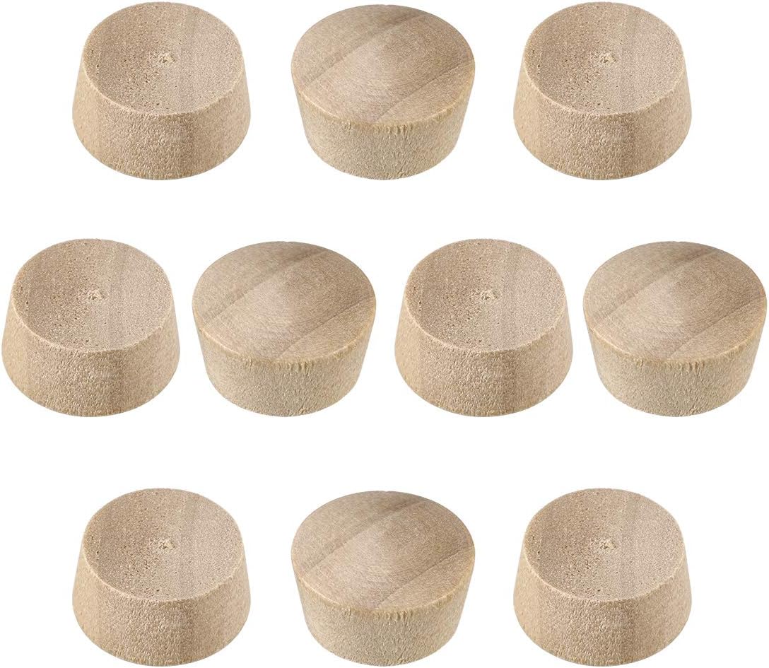 uxcell Wood Button Top Plugs 9/16 Inch Cherry Hardwood Furniture Plugs 9/25 Inch Height 200 Pcs