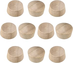 uxcell Wood Button Top Plugs 9/16 Inch Cherry Hardwood Furniture Plugs 9/25 Inch Height 200 Pcs