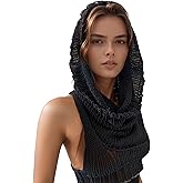 Women's Rave Tops Knit Crop Hoodie Vest Sexy Streetwear Open Back Hollow Sleeveless Top