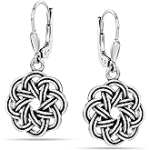 LeCalla 925 Sterling Silver Leverback Drop Earrings | Lightweight Celtic-Knot Filigree Heart Teardrop Dangle Earring for Women's Gift for Her